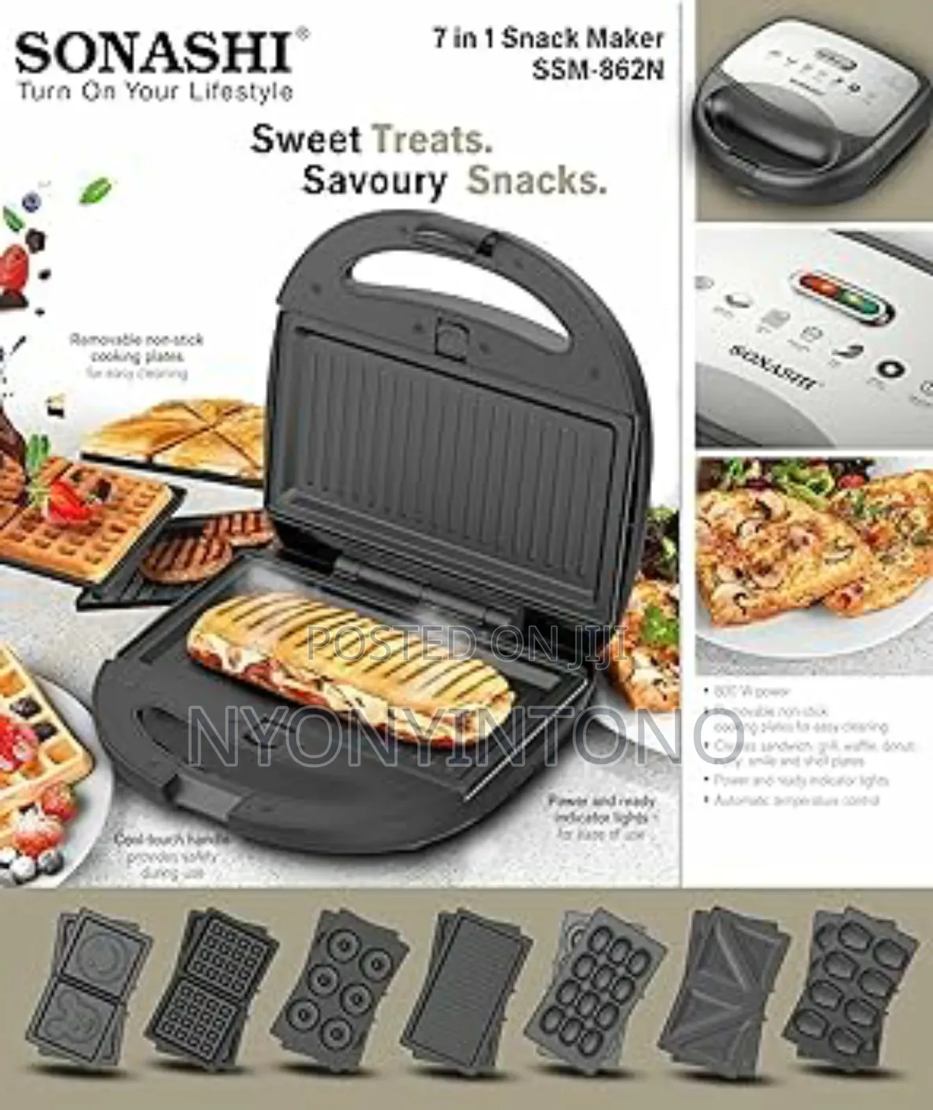 Sonashi Sandwich/Grill Maker Ssm862n
