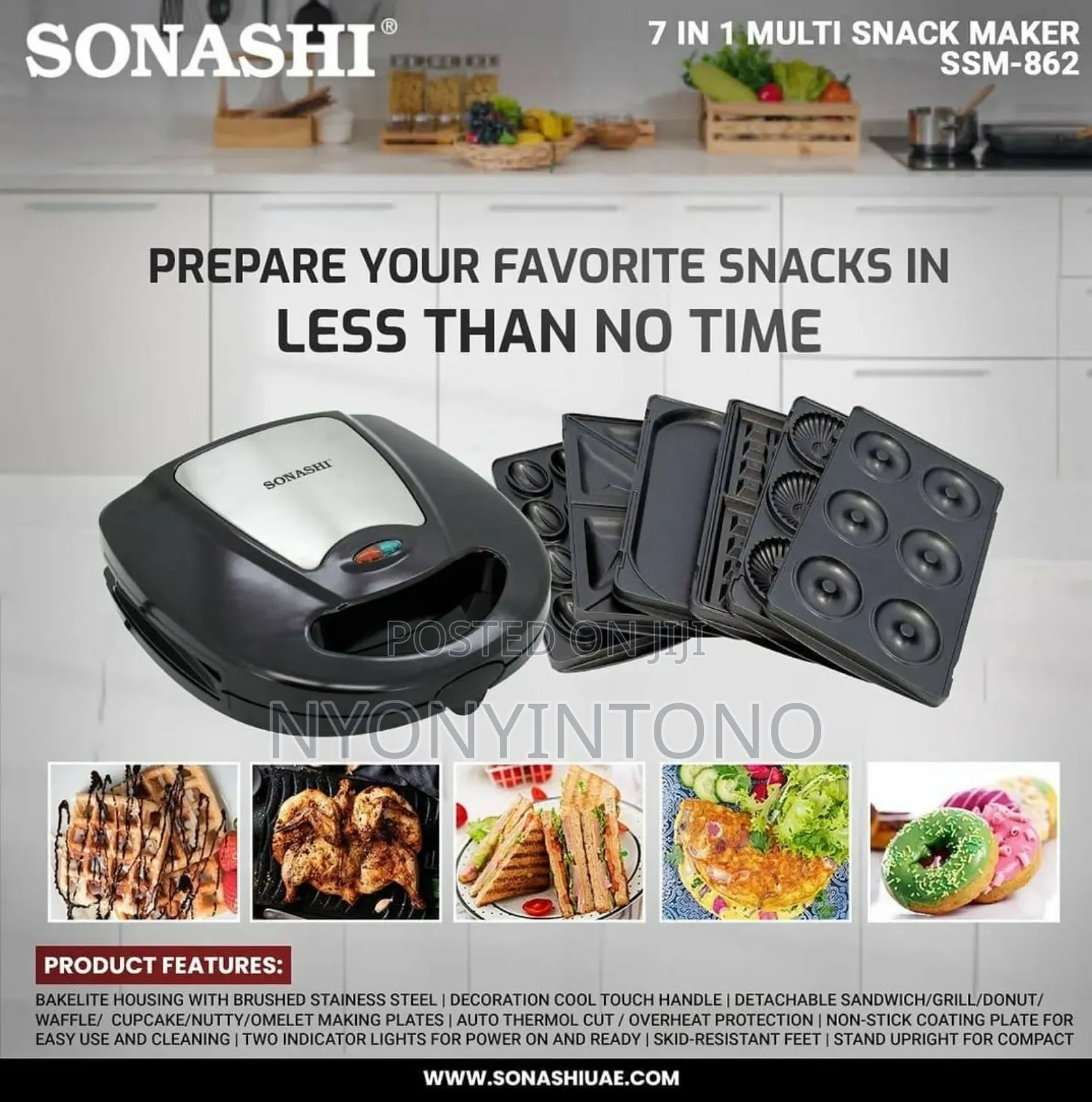 Sonashi Sandwich/Grill Maker Ssm862n