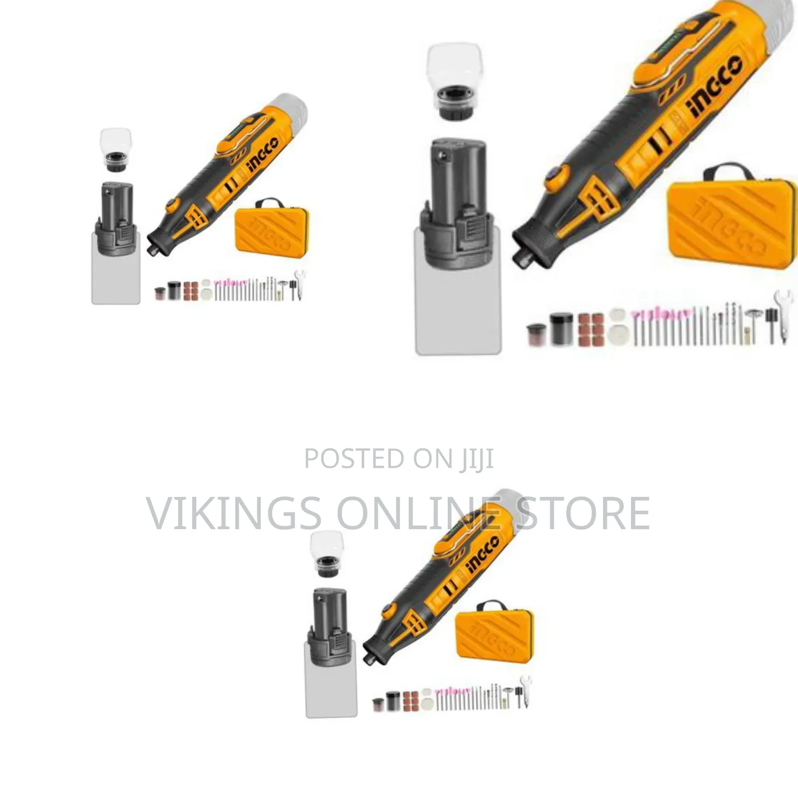 Ingco 12v Lithium Ion Cordless Mini Grinder - Orange