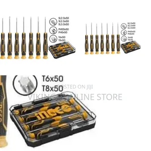 Ingco 7 PCS Precision Screwdriver Set - Black / Orange