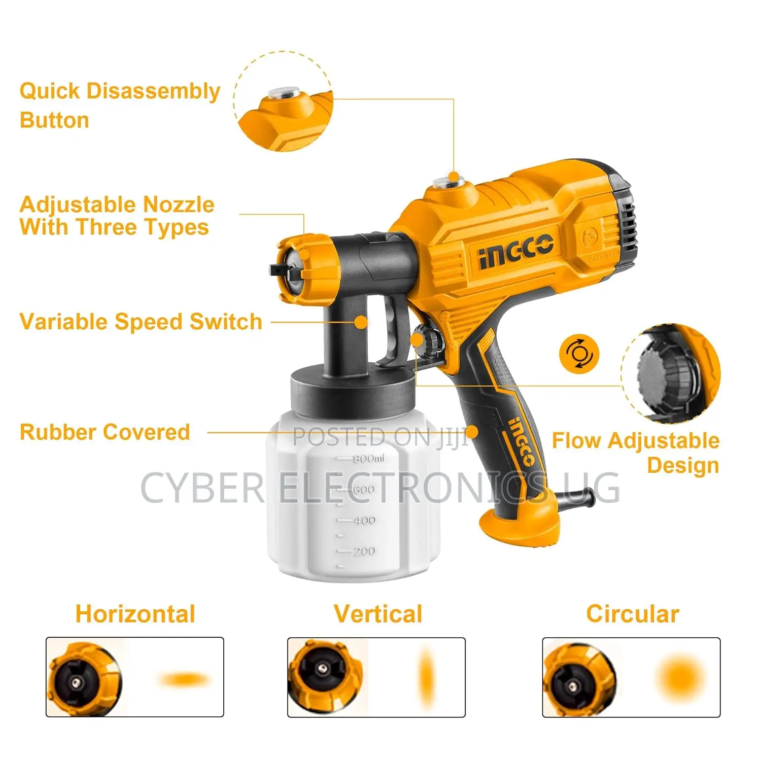 Electric Spray Gun Ingco 450w Corded Paint Sprayer