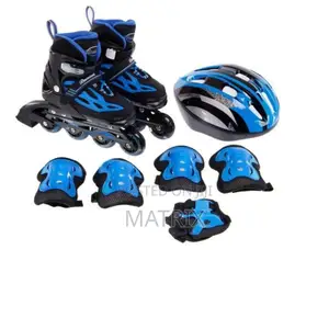Children's Roller Skates With Protectors and Helmet, Sizes 28-32