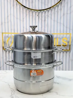 3-tier Stainless Steel Food Steamer With Timer 32cm -. Silver