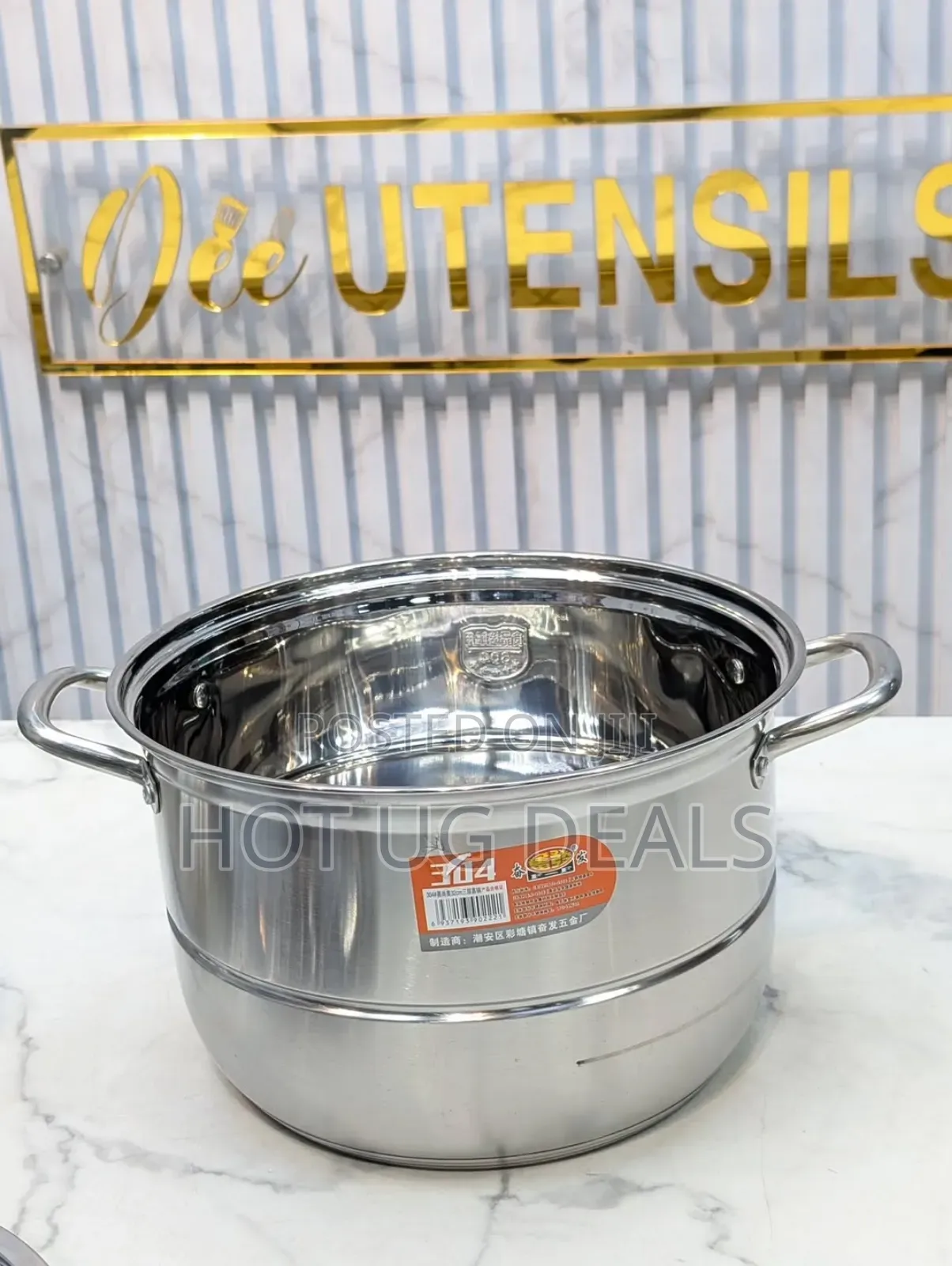 3-tier Stainless Steel Food Steamer With Timer 32cm -. Silver