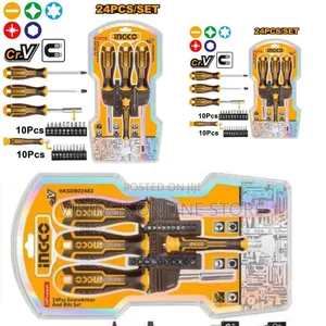 Ingco 24 Piece Screwdriver and Bits Set - Multicolour