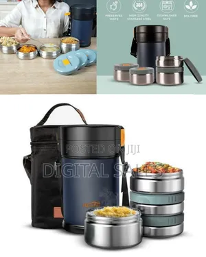 Premium Insulated Stackable Lunch Box Set With Carry Bag
