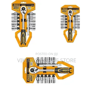 Ingco Hkts12122 12pcs 1/2" Socket Set, Quick Release Ratchet Wrench