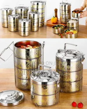 Decorative Stainless Steel Tiered Tiffin Lunch Box System