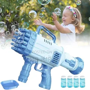 Blue 32-Hole Rocket Bubble Gun Toy