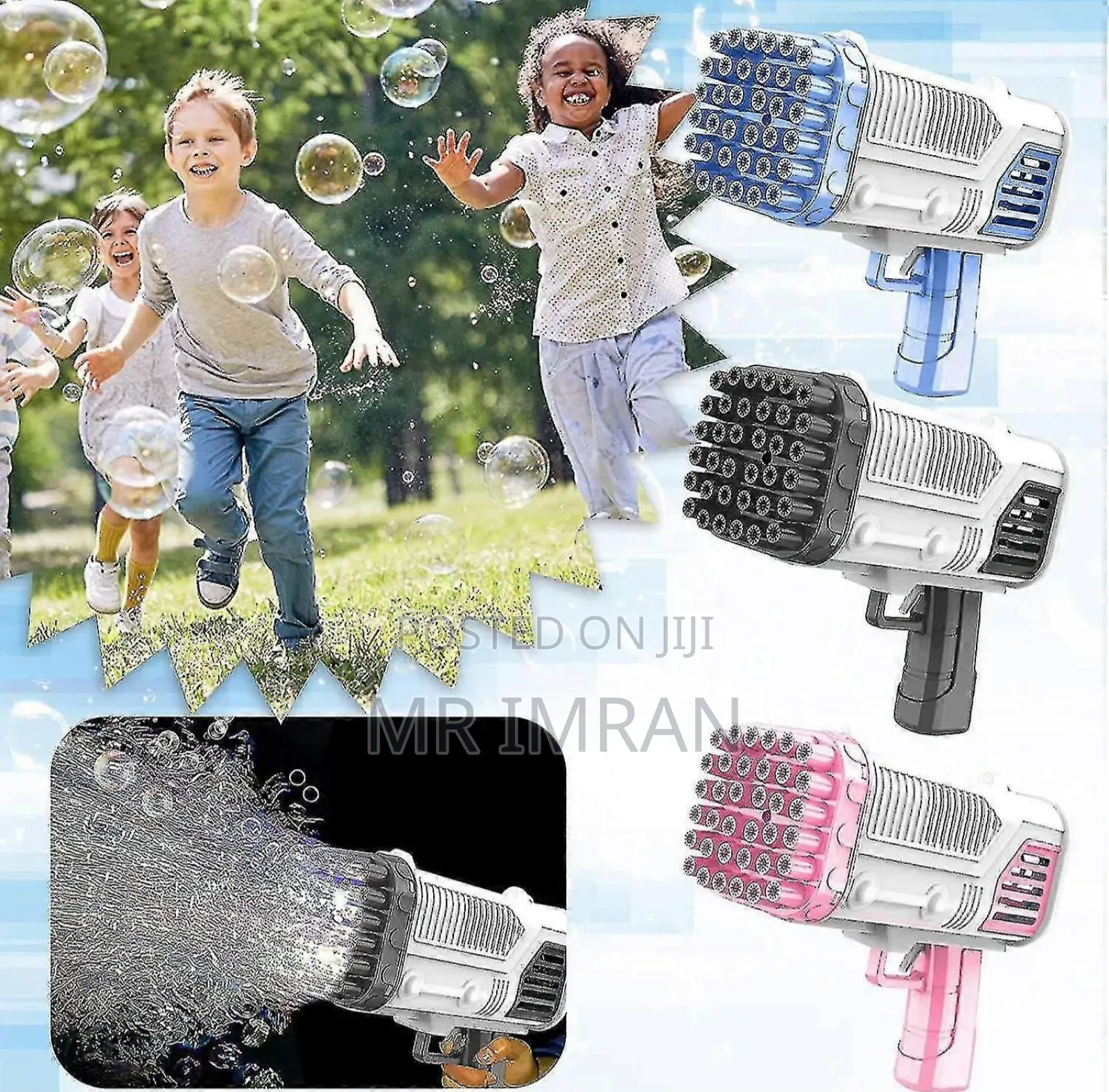 Multi-Hole Bubble Gun Toy.