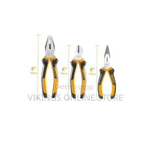 Ingco 3pcs Pliers Set, 8" Combination Pliers and 6" Diagonal Cutting