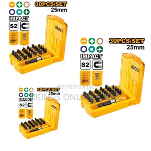 Ingco 30 Pieces 25 Mm Impact Screwdriver Bits Set - Multicolour
