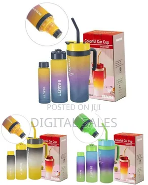 3 Pieces Plastic Colorful Car Cups