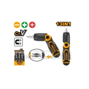 Ingco 13 in 1 Ratchet Screwdriver Set - Black/Orange/Silver
