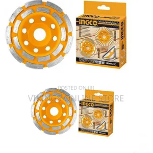 Ingco Double Row Cup Grinding Wheel 125mm - Orange/Silver