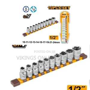 Ingco 10 Piece Socket Set - Silver