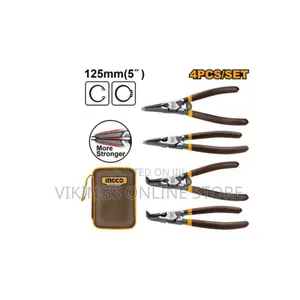 Ingco 4 Pieces Circlip Plier Set - Silver