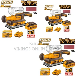 Ingco P20s/20v Lithium-Ion Cordless Finishing Sander