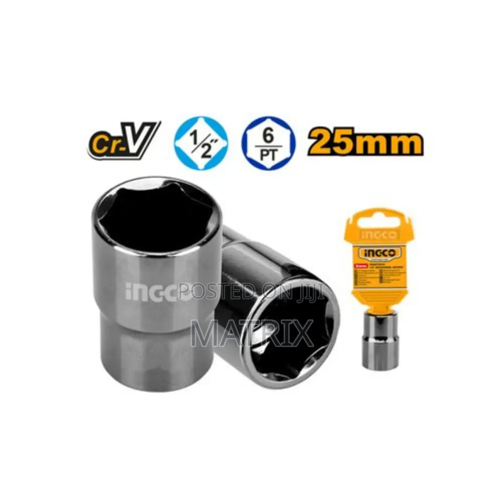 25mm Ingco 1/2" Hexagonal Socket