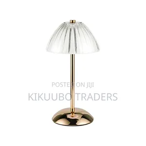 Retro Rechargeable Iron Ps Conic Cylinder Skirt Striped Led Table Lamp