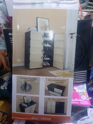Modern Plastic and Metal Foldable Shoe Cabinet,