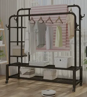 Multifunctional Metal Double Pole Clothes Rack