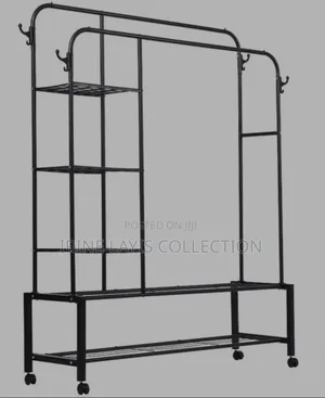 Multifunctional Metal Double Pole Clothes Rack