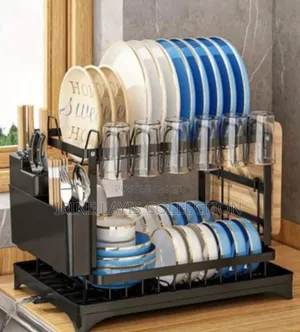 2-Tier "All in 1" Multifunctional Dish Drying Rack.