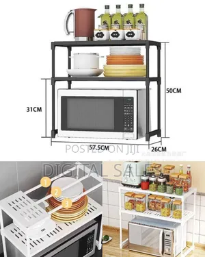 Versatile Multi-Tier Kitchen Storage Rack and Microwave Stand