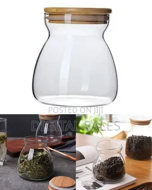 Airtight Glass Storage Jar With Natural Bamboo Lid
