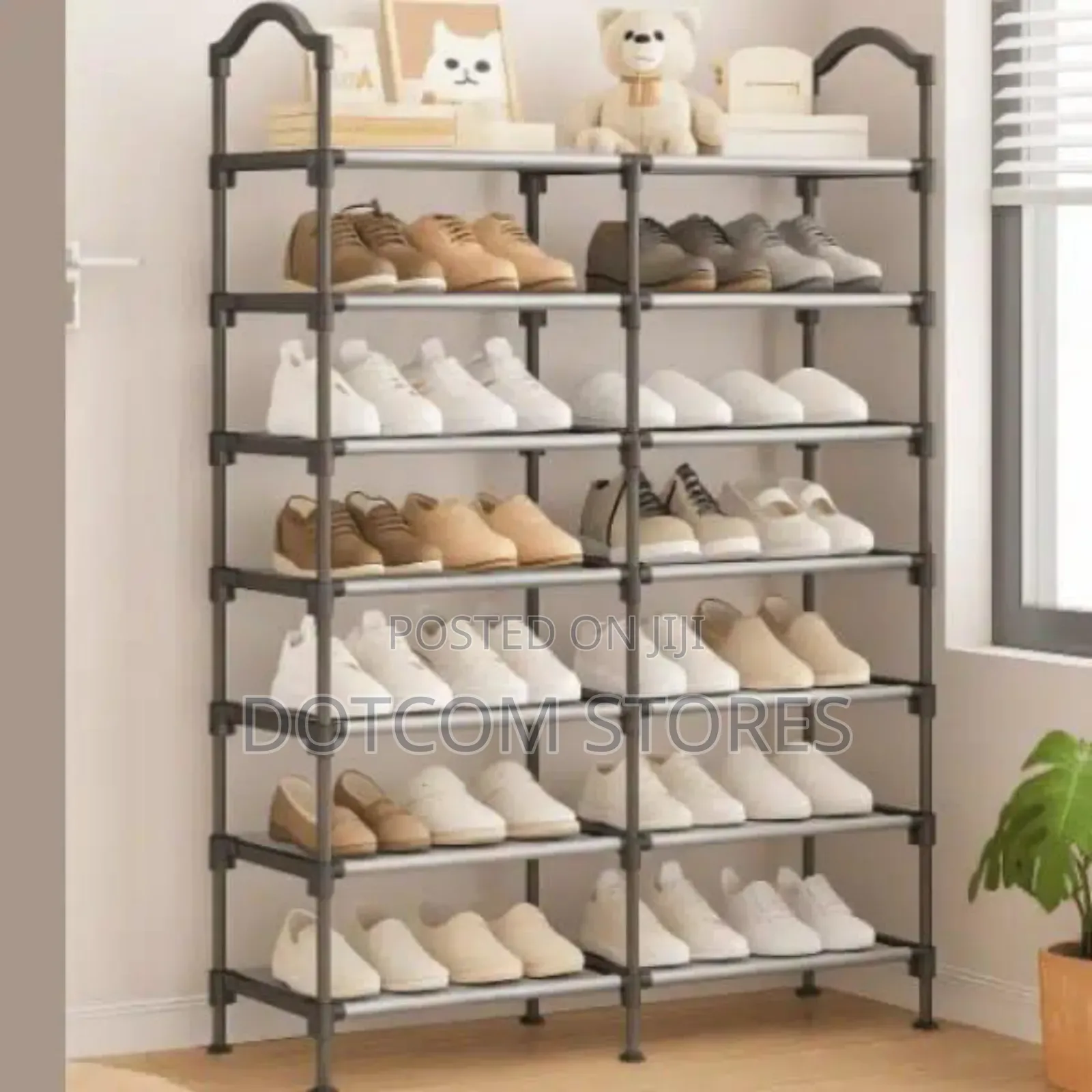 Metal Double-Row Shoe Rack