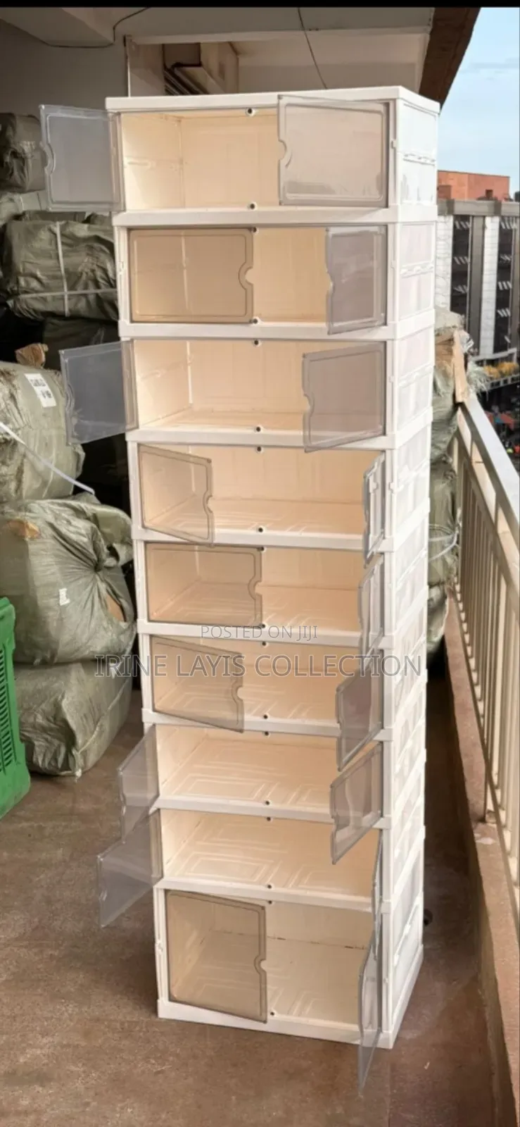 9 Layer Foldable Plastic Shoe Rack,