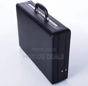 Medium Size Office Faux  Leather Briefcase Bag - Black