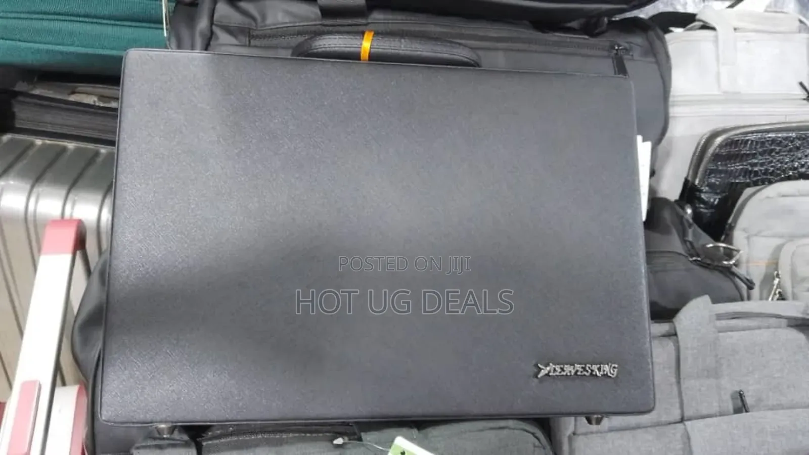 Medium Size Office Faux  Leather Briefcase Bag - Black