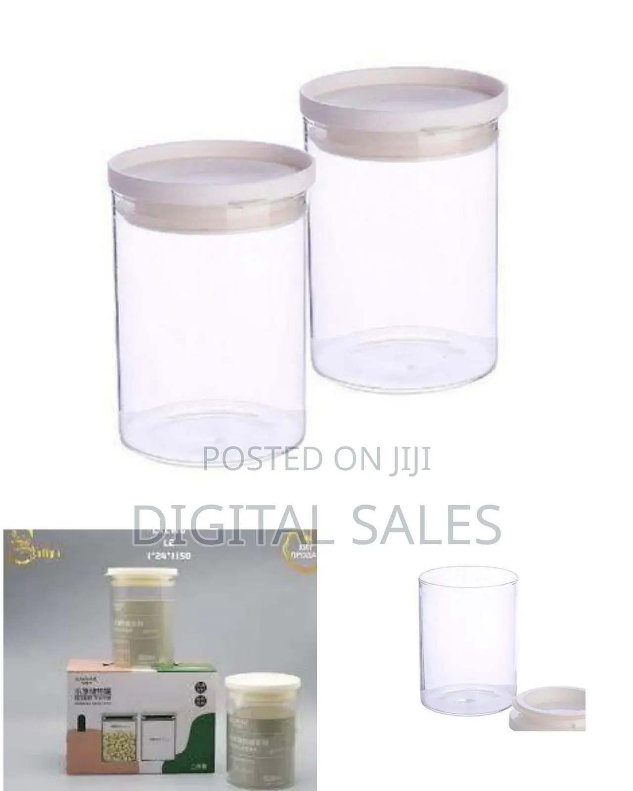 Two Modular Airtight Clear Plastic Food Storage Canisters (620ml)