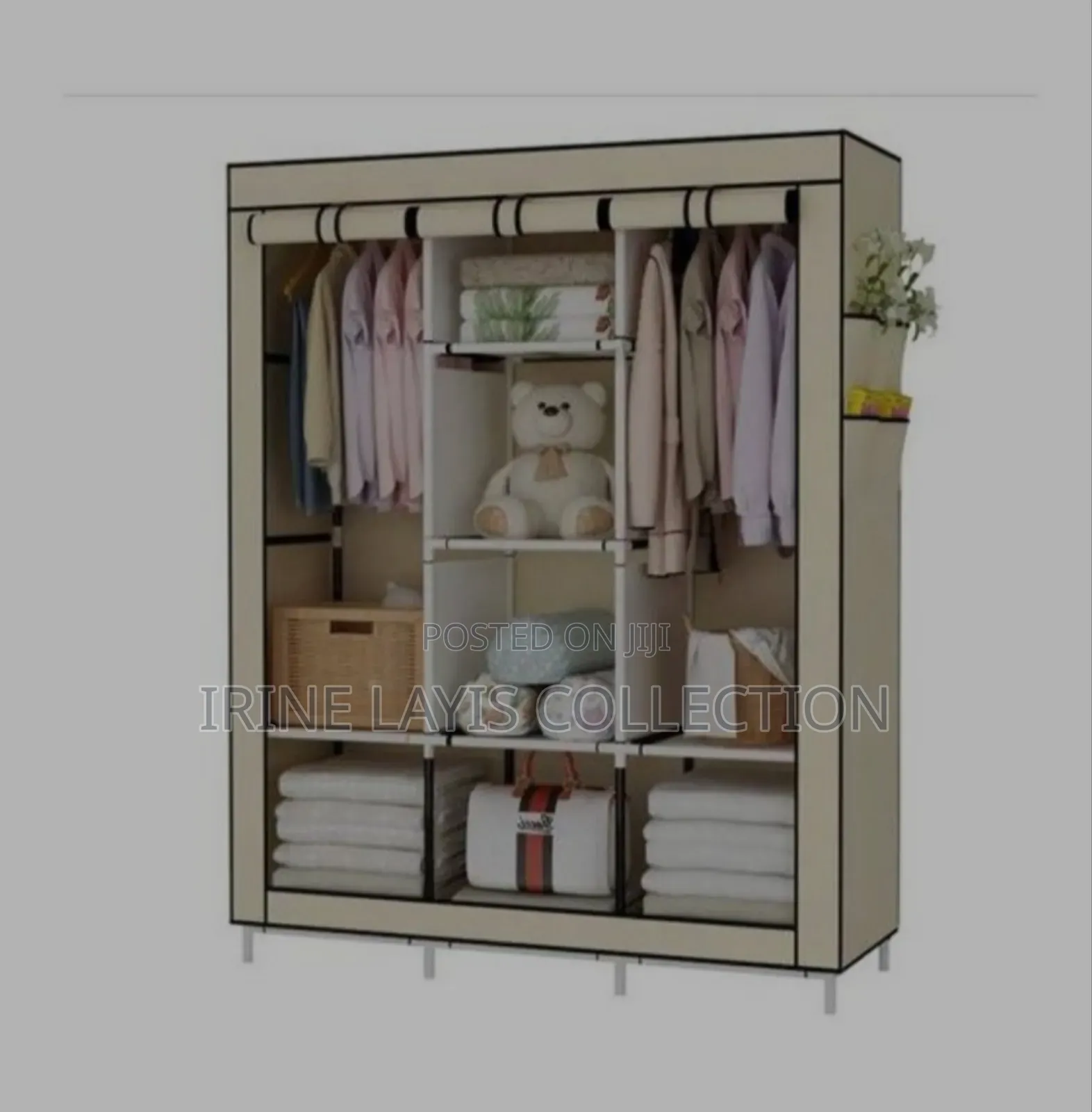3 Colomn Portable Wardrobe Closet
