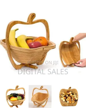 Collapsible Wooden Fruit Basket and Serving Dish