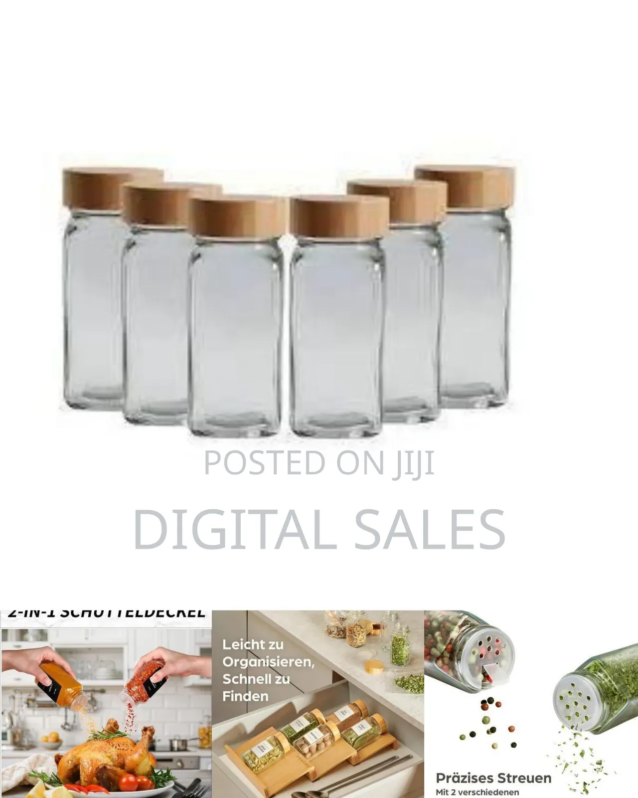 Minimalist Glass Storage Jar Set With Wooden Lids