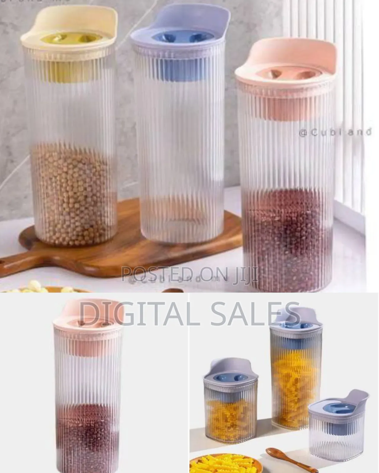 Stylish Fluted Kitchen Storage Containers With Dispensing Lids