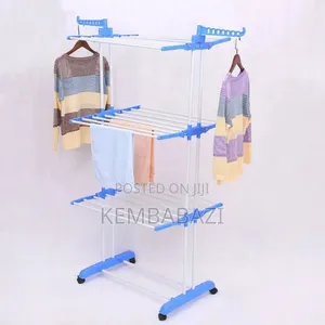 3-Tier Folfable Vertical Clothes Drying Rack on Wheels.