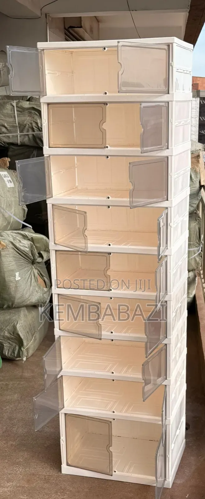 9layer Foldable Plastic Shoe Rack and Storage Organizer