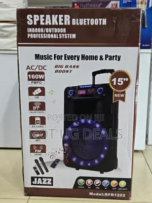 15-inch Jazz  Bluetooth Rechargeable Speaker System With Fm, Usb,