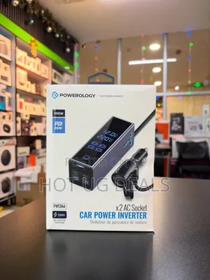 Powerology 300w Dc Car Power Inverter With Port, Led Screen Usb Type-c