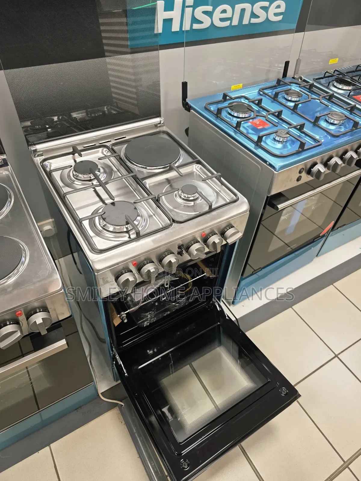 3+1 Hisense 50cm by 50cm Stainless Steel Electric Free Standing Cooker