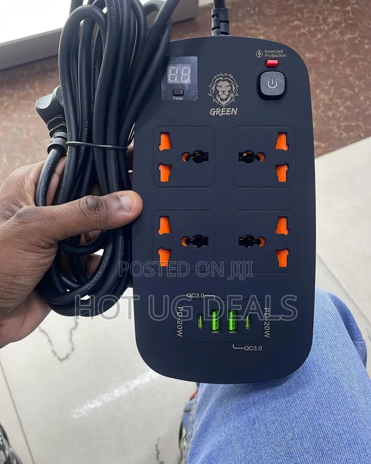 Green Lion 4 Ac 2 Usb & 2 Usb-c Pd 40w Smart Power Socket 3500w (3m)