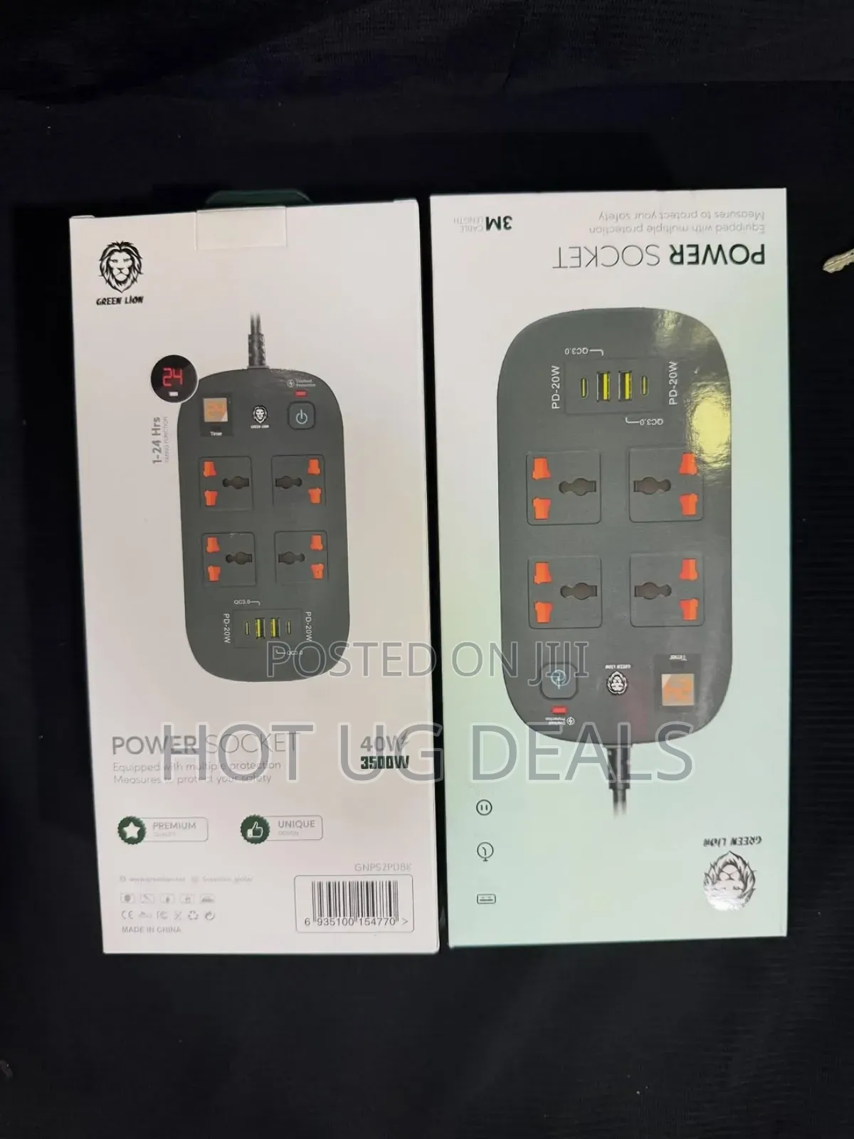 Green Lion 4 Ac 2 Usb & 2 Usb-c Pd 40w Smart Power Socket 3500w (3m)