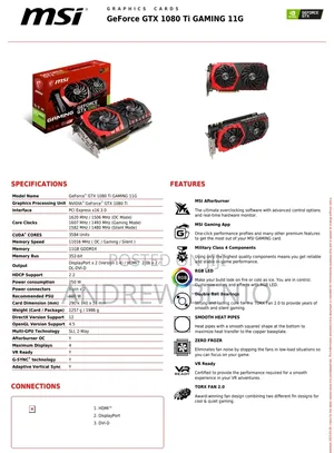 Msi GTX 1080ti Gaming 11gb