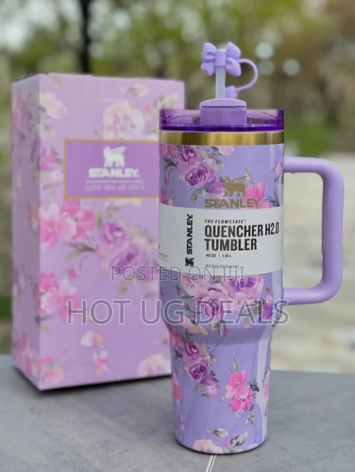 1.2l Floral Print Stanley Cup With Straw . Gift Cup Mug