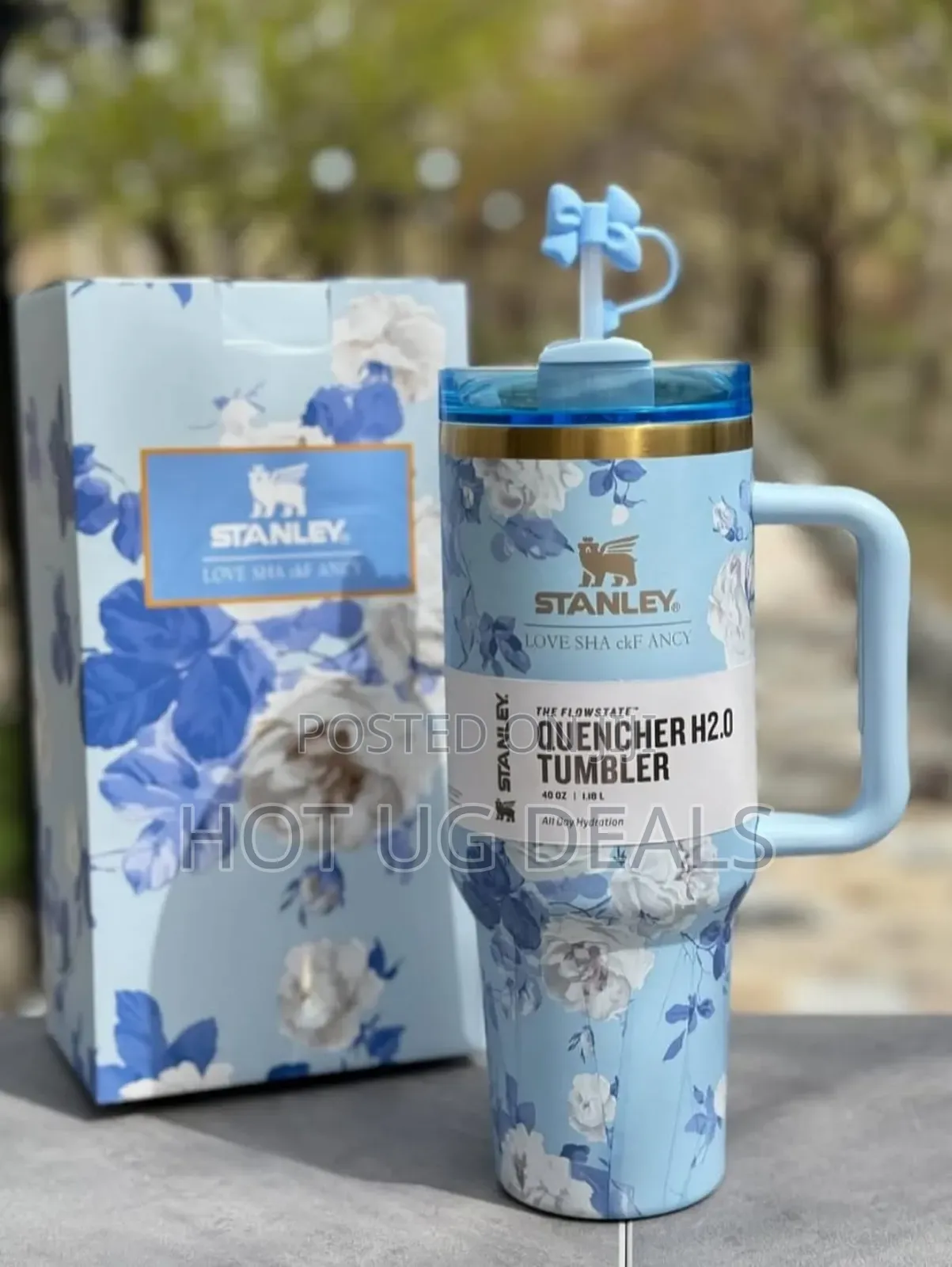 1.2l Floral Print Stanley Cup With Straw . Gift Cup Mug