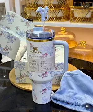 1.2l Floral Print Stanley Cup With Straw . Gift Cup Mug